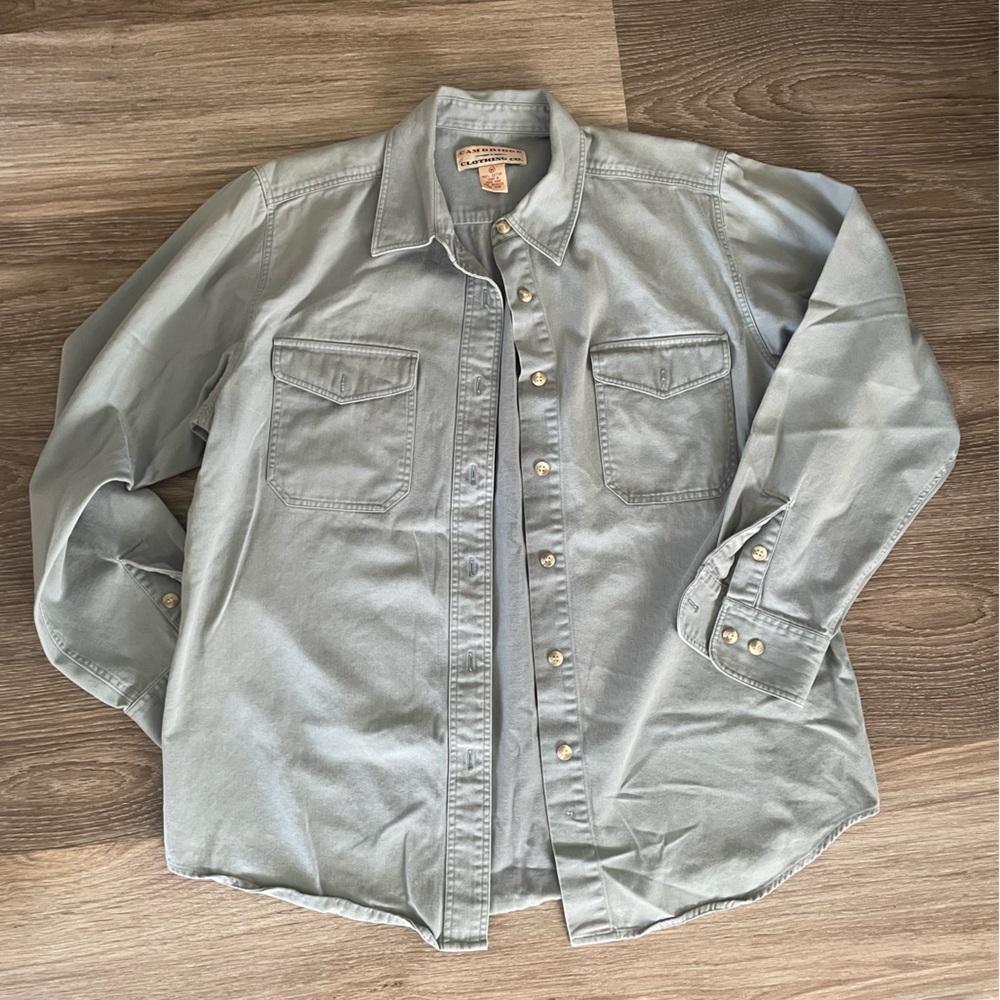 Women’s Vintage Dusty blue/teal button down shirt - Medium